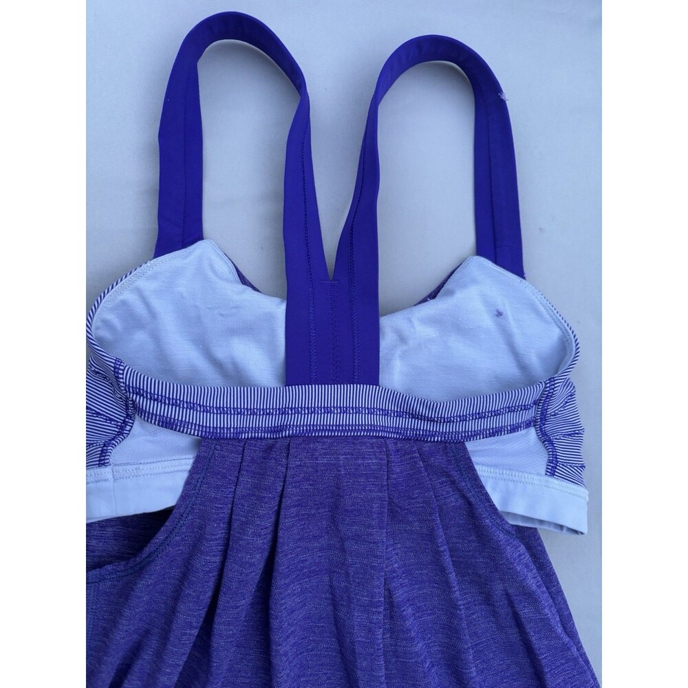 Lululemon Rest Less Tank Top Heather Bruised Berry Wee Striped Women’s Size 2 - Picture 7 of 10